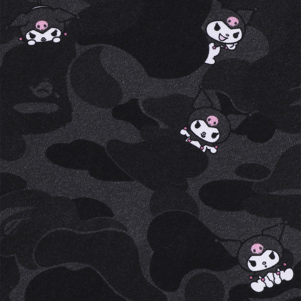 BAPE X KUROMI 카모 풀 집 후드(W) BLACK