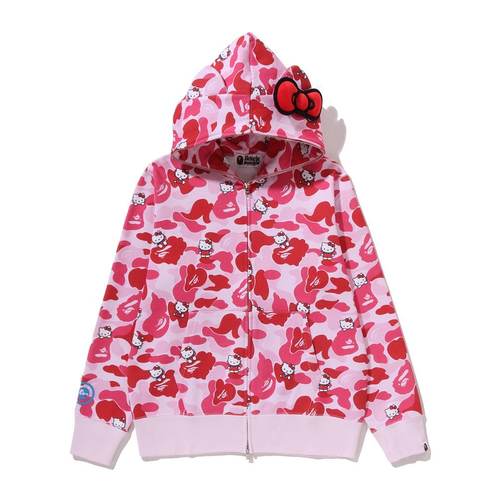 BAPE X HELLO KITTY 카모 풀 집 후드(W) PINK – kr.bape.com