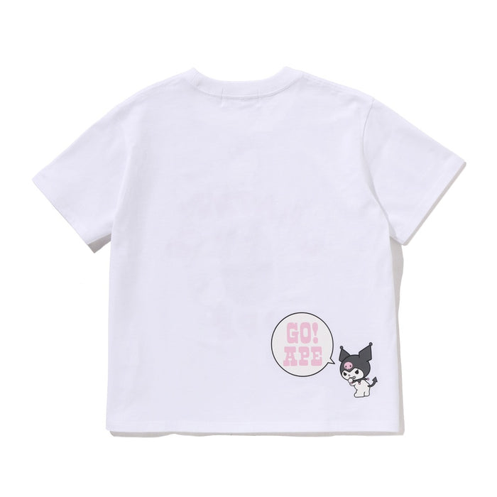 BAPE X KUROMI 콜리지 미니 티셔츠(W) WHITE