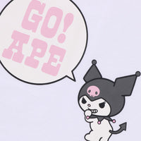 BAPE X KUROMI 콜리지 미니 티셔츠(W) WHITE