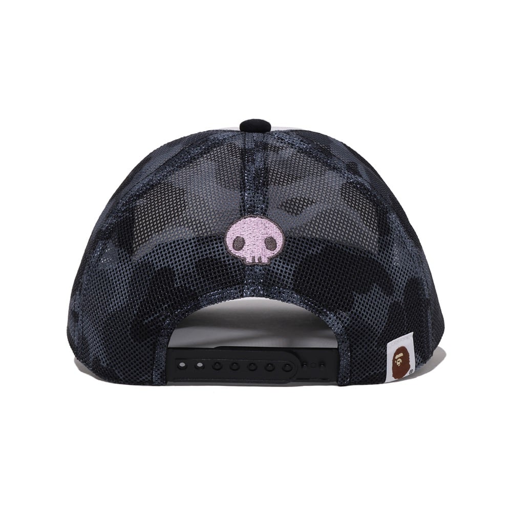 BAPE X KUROMI ABC 카모 매쉬 캡(W) BLACK