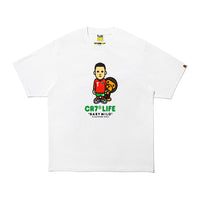 BAPE X CR7 라이프 베이비 마일로 릴렉스드 핏 티셔츠(M) WHITE