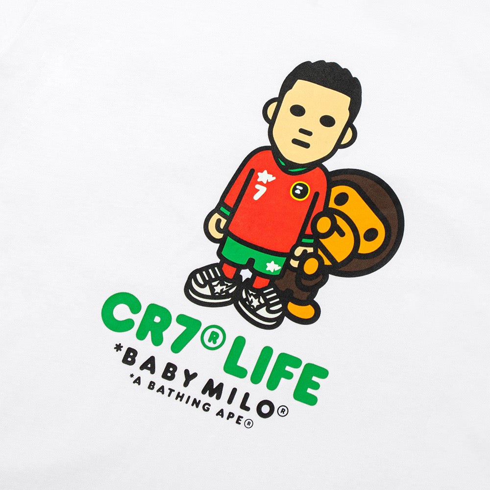 BAPE X CR7 라이프 베이비 마일로 릴렉스드 핏 티셔츠(M) WHITE