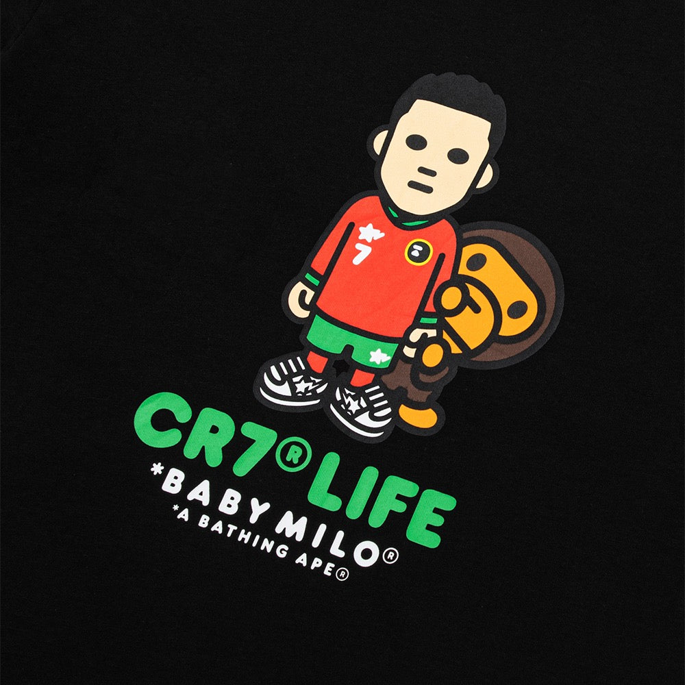 BAPE X CR7 라이프 베이비 마일로 릴렉스드 핏 티셔츠(M) BLACK