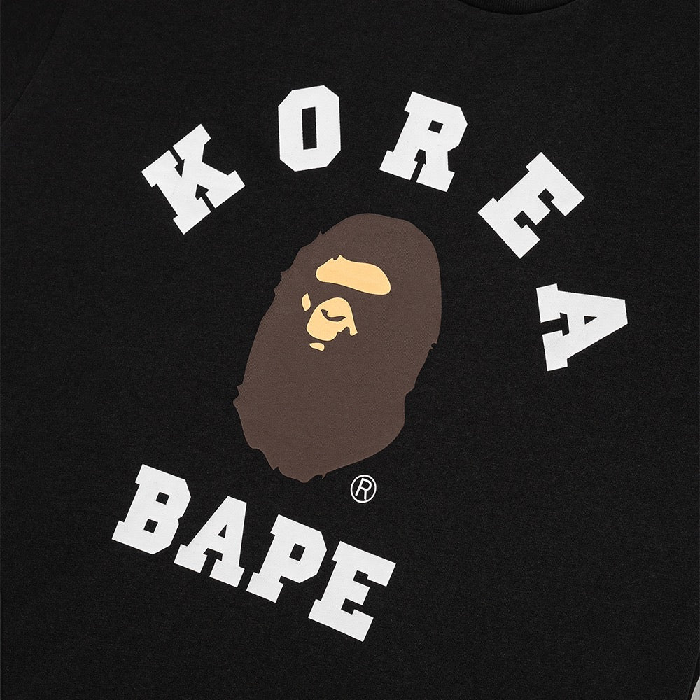 베이프 코리아 콜리지 릴렉스드 핏 티셔츠(M) BLACK