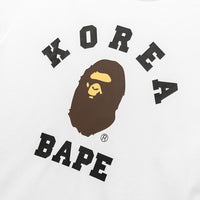 베이프 코리아 콜리지 릴렉스드 핏 티셔츠(M) WHITE