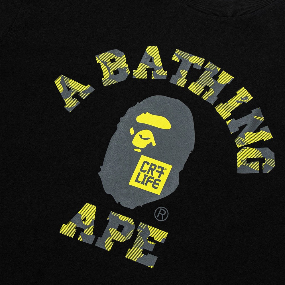 BAPE X CR7 라이프 콜리지 릴렉스드 핏 티셔츠(M) BLACK