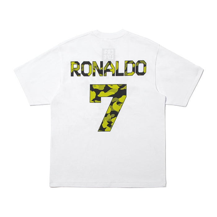 BAPE X CR7 라이프 콜리지 릴렉스드 핏 티셔츠(M) WHITE