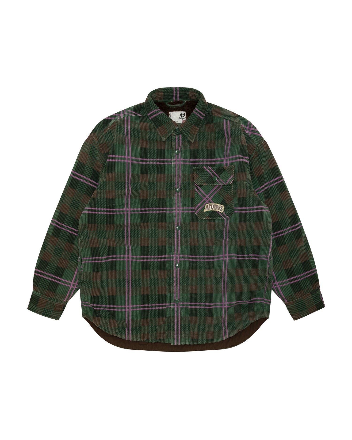 AAPE Check button down long sleeve shirt jacket | Bape